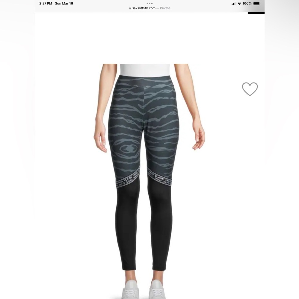 Cavalli Class Gray and Black Leggings